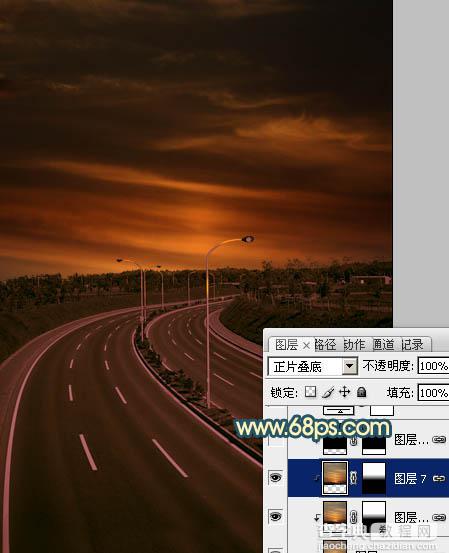 Photoshop为公路图片渲染出漂亮的夜景灯光效果14