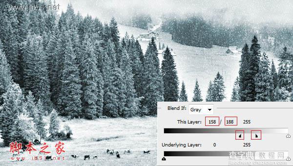 Photoshop快速将绿色风景图片转为雪景效果11