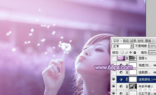 photoshop利用通道替换将外景美女调制出唯美的淡紫色32