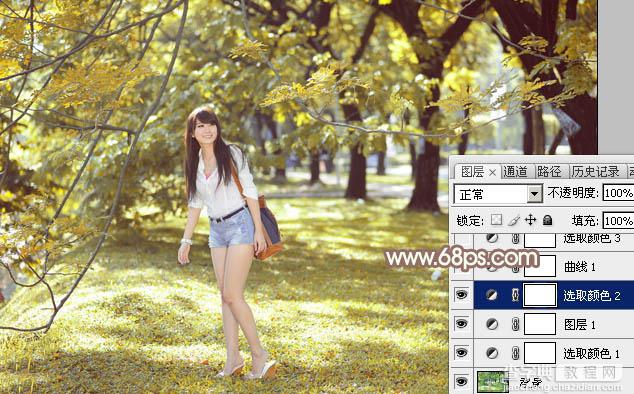 Photoshop为大树下的美女调制出唯美的秋季淡褐色13
