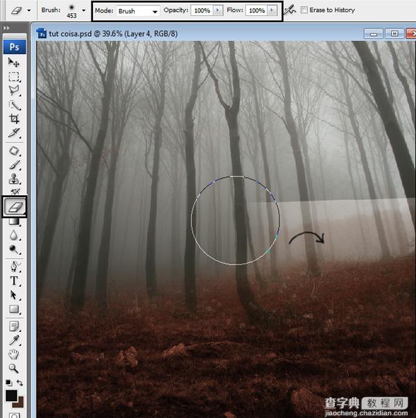 PhotoShop合成制作迷雾森林中的小红帽巫女场景教程19