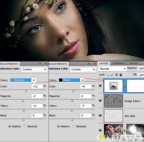 PhotoShop将美女照片制作出梦幻荧光画面效果9