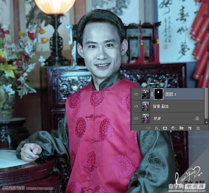 Photoshop给严重偏色的男人照片校正颜色教程5