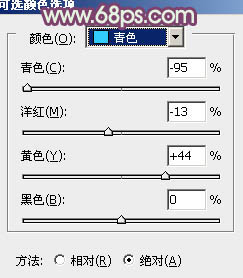 Photoshop将草原人物图片调制出小清新的黄蓝色10