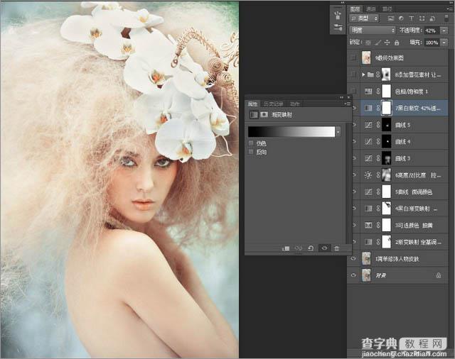 Photoshop(PS)把灰蒙模特头像照片调成梦幻色彩效果实例教程14