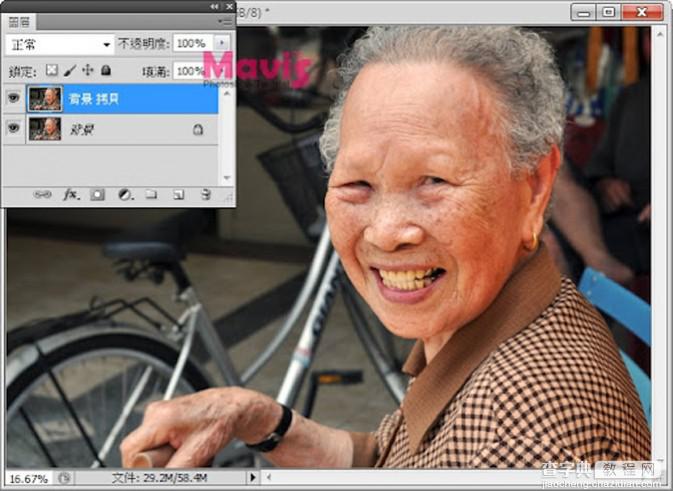 photoshop利用修复画笔快速为老年人脸部去皱纹教程4