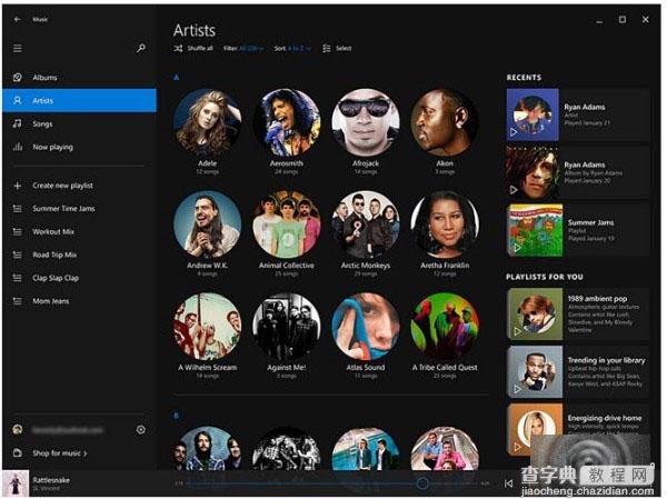 Win10内置音乐服务新界面 超炫深色主题2