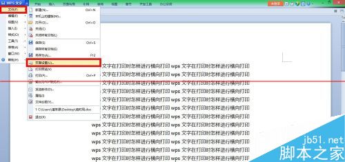 wps文字在打印时设置横向打印的方法4