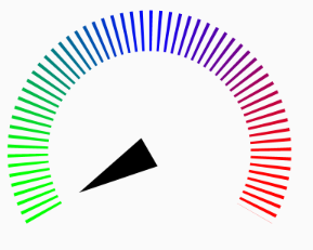 Android实现渐变色的圆弧虚线效果1