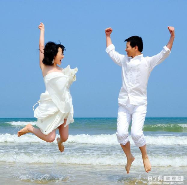 Photoshop打造在海面跳跃的清爽夏季海景婚片21
