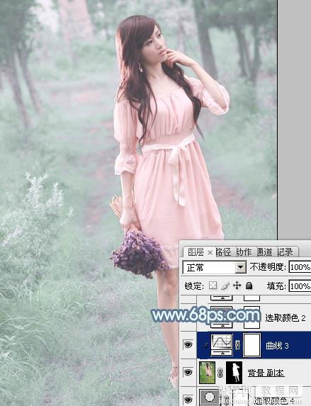 Photoshop将外景美女调制出唯美梦幻的淡青色26