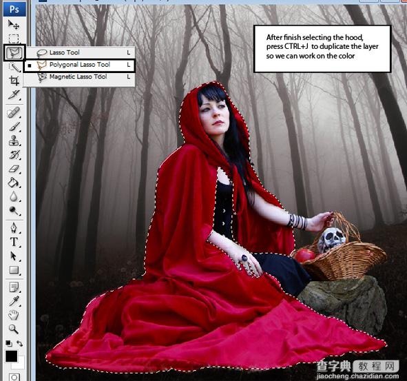 PhotoShop合成制作迷雾森林中的小红帽巫女场景教程33