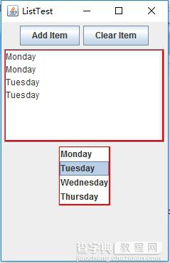 Java图形用户界面之列表框3
