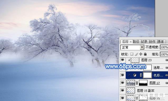 Photoshop将婚片打造出唯美的梦幻冬季雪景效果14