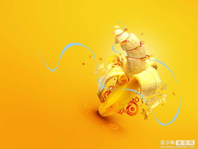 Photoshop设计制作出黄色风格的香蕉桌面壁纸18