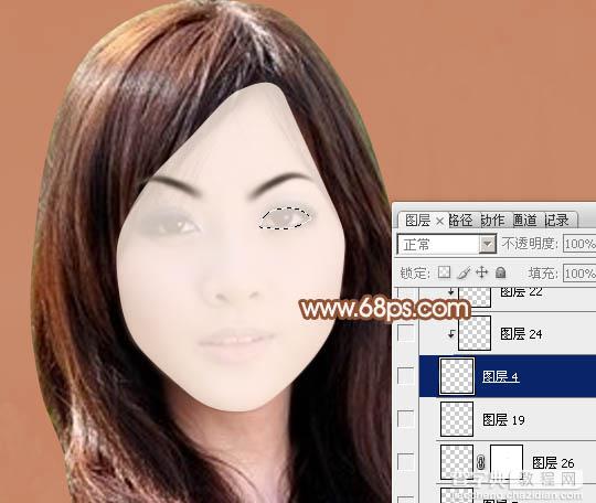 Photoshop将果子美女制作成清纯的古典手绘效果11