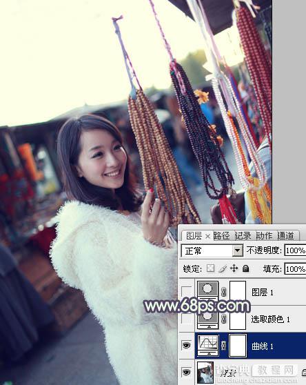 Photoshop为街道上的美女增加阳光色效果教程5