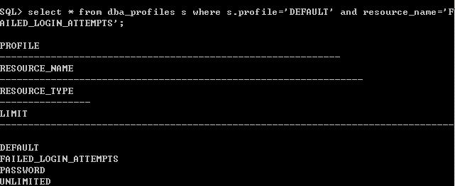 Oracle用户连续登录失败次数限制如何取消1