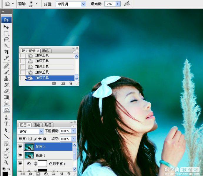 Photoshop使用LAB模式为偏暗的美女图片调出通透的阿宝色效果29