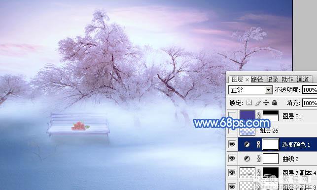 Photoshop将婚片打造出唯美的梦幻冬季雪景效果31