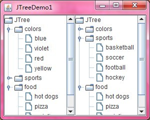 Java Swing中的表格(JTable)和树(JTree)组件使用实例3