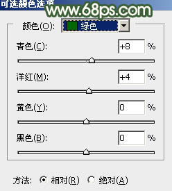 Photoshop将树景人物图片打造灿烂的黄绿色14