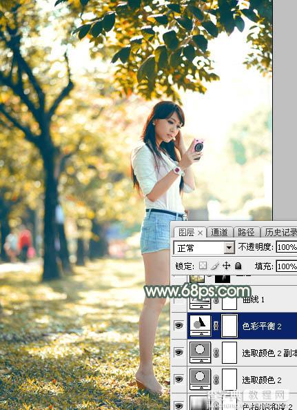 Photoshop打造甜美的秋季暖褐色外景人物图片24