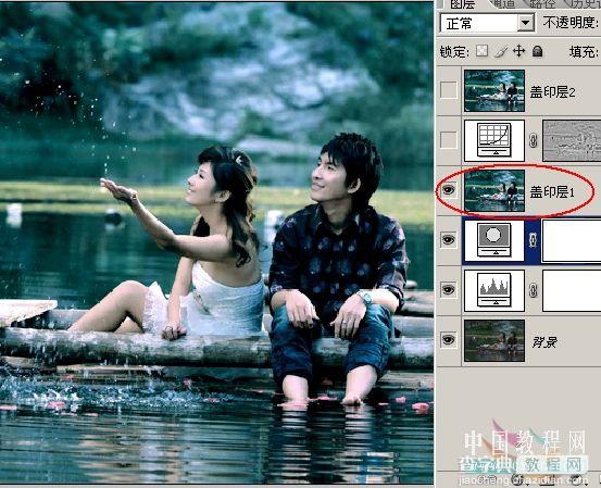 PhotoShop为情侣风景片调制出中国风水墨效果教程18