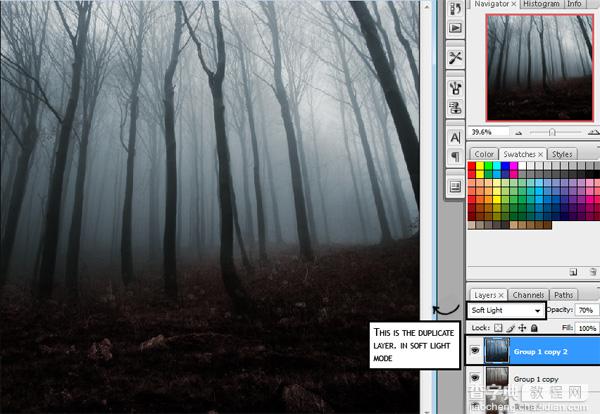 PhotoShop合成制作迷雾森林中的小红帽巫女场景教程26