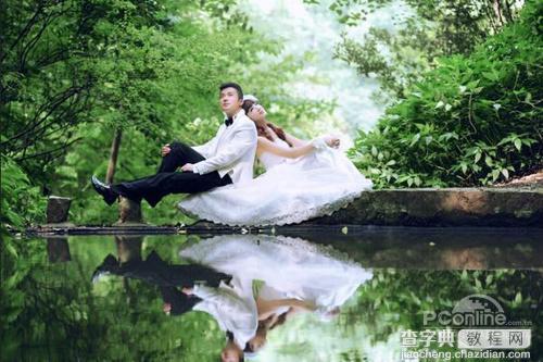 Photoshop将外景婚纱照打造出浪漫的暗红色4