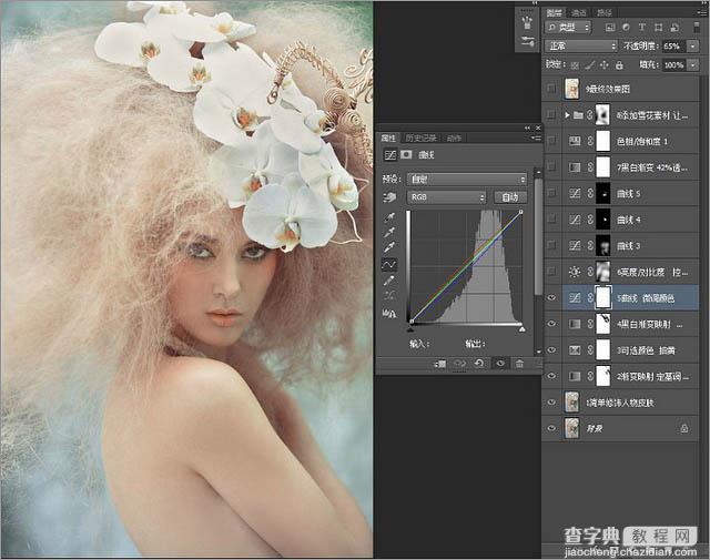 Photoshop(PS)把灰蒙模特头像照片调成梦幻色彩效果实例教程12