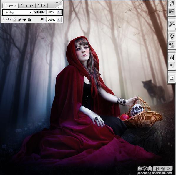 PhotoShop合成制作迷雾森林中的小红帽巫女场景教程72