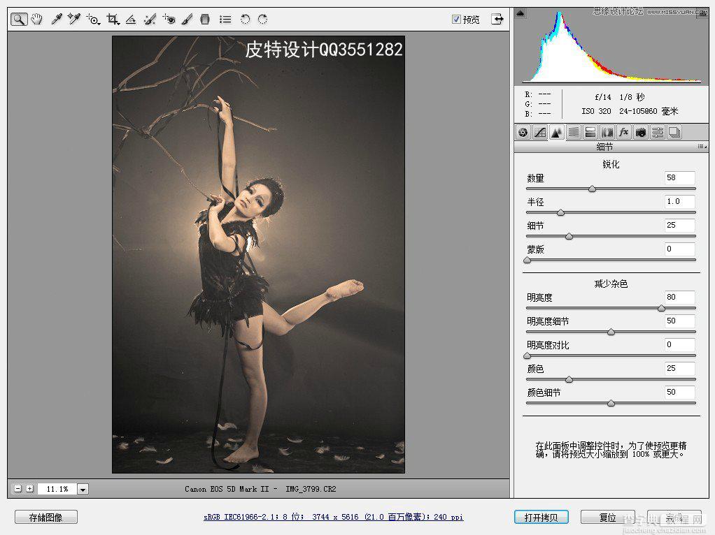 Camera Raw和Photoshop结合为偏暗美女写真照片后期精修过程4