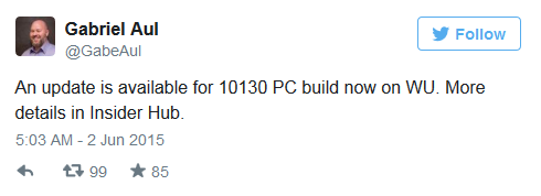 Win10 10130补丁更新 修复Outlook Mail、Wi-Fi等bug1