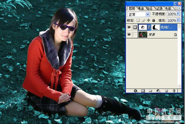 PhotoShop将美女图片添加上梦幻炫酷蓝光效果8