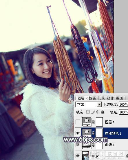 Photoshop为街道上的美女增加阳光色效果教程10