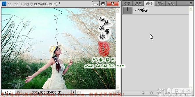 photoshop为芦草中美女鼠绘出透明纱巾教程10