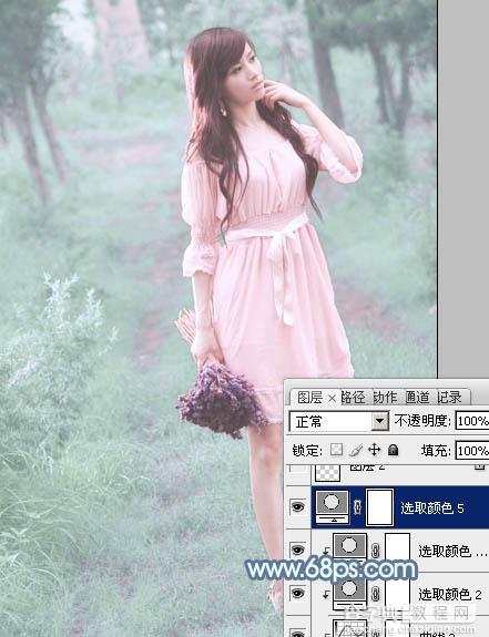 Photoshop将外景美女调制出唯美梦幻的淡青色37