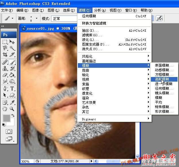 photoshop给帅哥照片添加逼真的胡须13