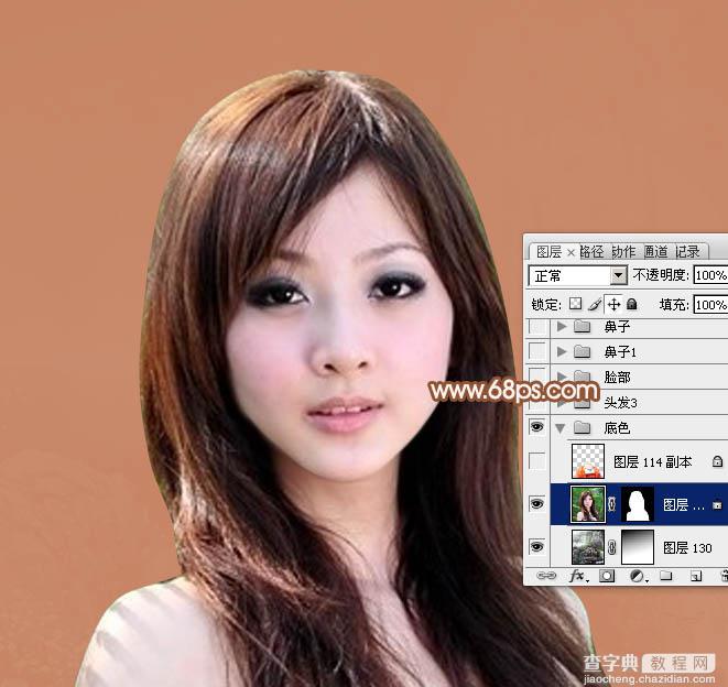 Photoshop将果子美女制作成清纯的古典手绘效果3