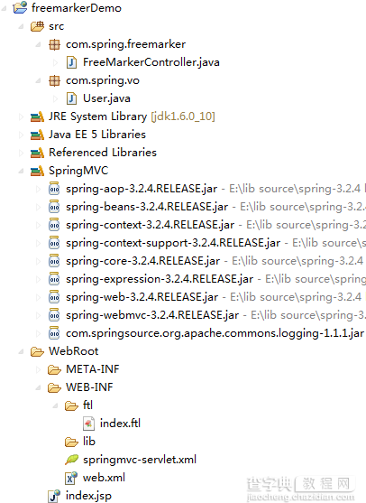 基于Java的Spring框架来操作FreeMarker模板的示例1