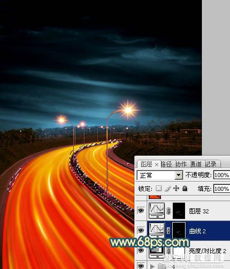 Photoshop为公路图片渲染出漂亮的夜景灯光效果41