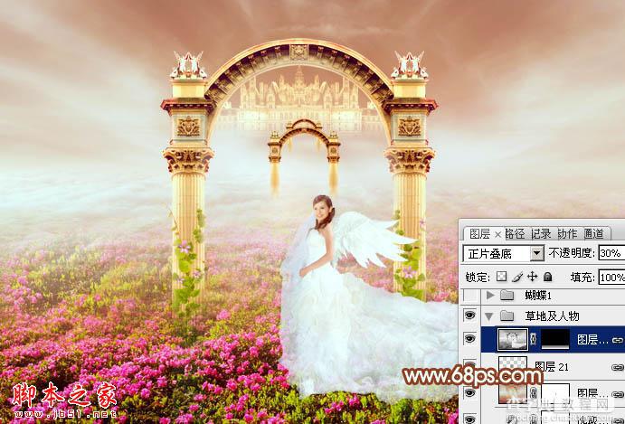 Photoshop设计打造出圣洁唯美梦幻般的天使婚片62