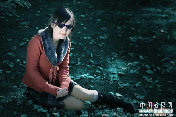 PhotoShop将美女图片添加上梦幻炫酷蓝光效果12