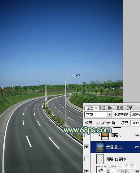 Photoshop为公路图片渲染出漂亮的夜景灯光效果8