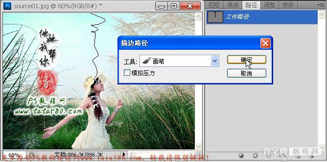 photoshop为芦草中美女鼠绘出透明纱巾教程9
