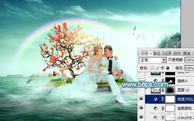 Photoshop打造唯美的彩虹岛婚片教程63