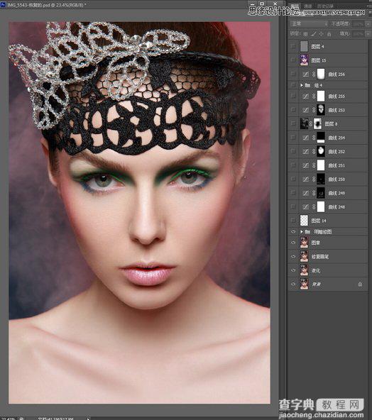 Photoshop详细解析人像照片后期商业时尚彩妆的精修过程8