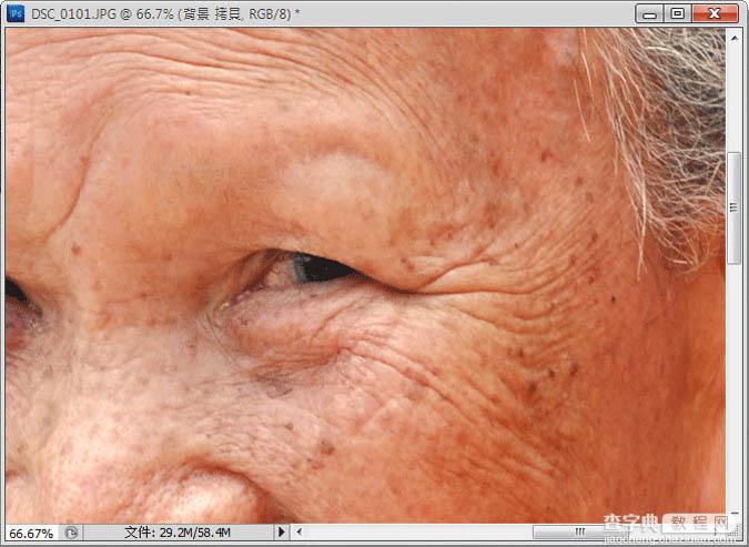 photoshop利用修复画笔快速为老年人脸部去皱纹教程7