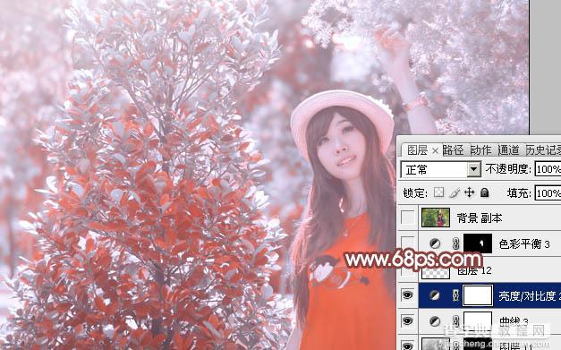 photoshop利用通道替换打造出唯美的淡调紫红色外景人物35